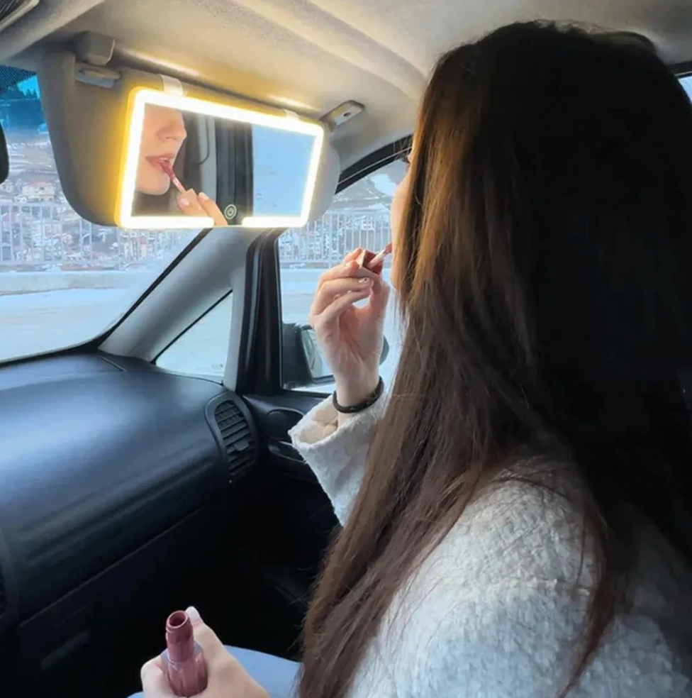 NovaMirror® - Espejo con 3 tonos de luz led para carro