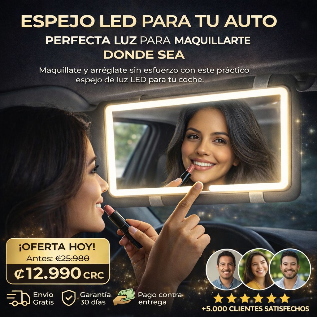 NovaMirror® - Espejo con 3 tonos de luz led para carro